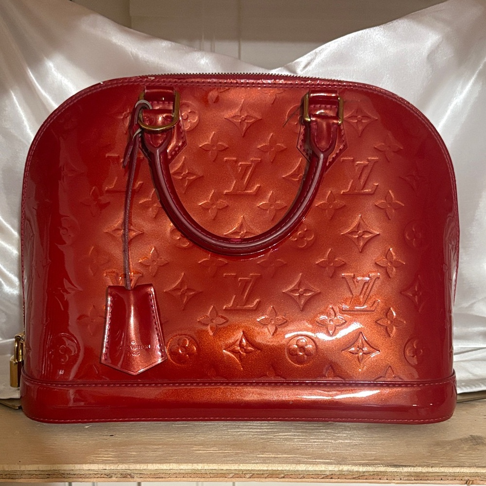 Louis Vuitton Red Patent Vernis Alma Satchel
